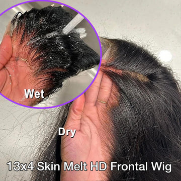 Water Wave 13x4 Skinlike Real Lace Frontal Wig Glueless Human Hair Wigs