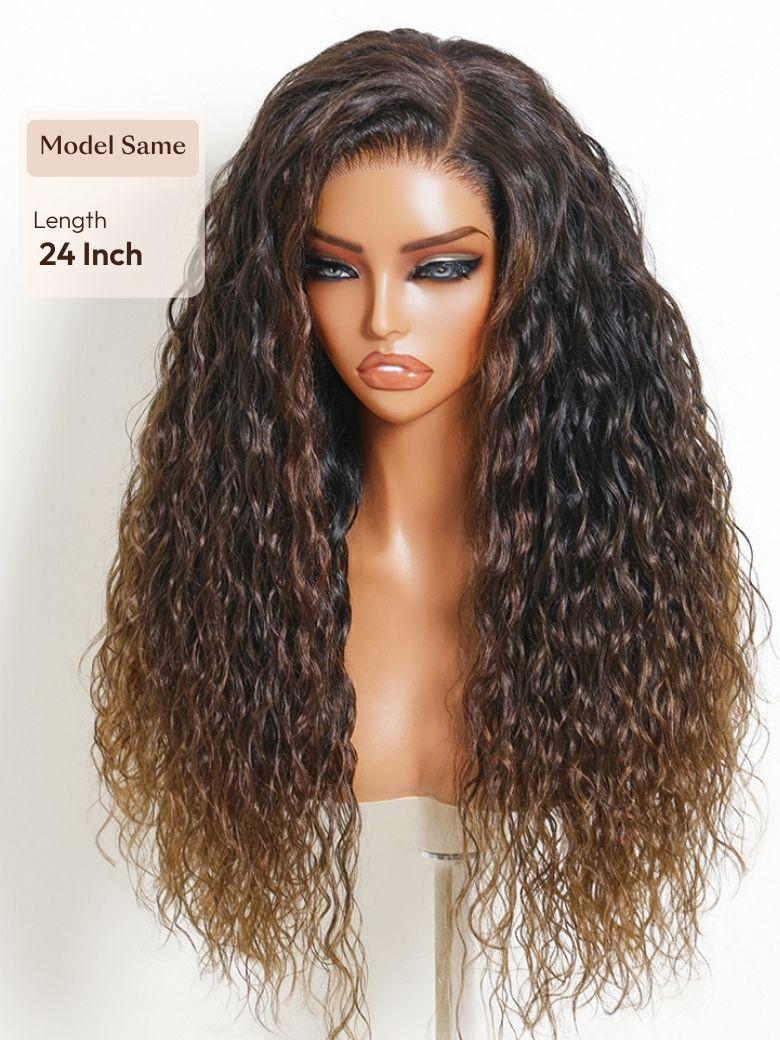 UNice Chestnut Brown Ombre Natural Ripple Curl Bye-Bye Slip™ 13x4 Lace Front Wig Beginner-Friendly