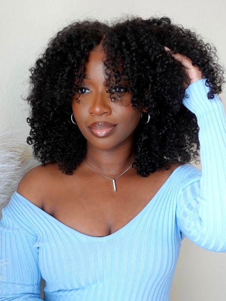 UNice Blend & Secure Half Wig Kinky Curly Glueless Wig for Beginners