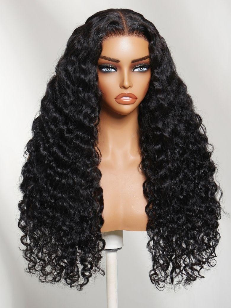 UNice 7x5 Bye-Bye Knots™ Wig Glueless Lace Sunset Jerry Curly for Reddish Brown Drawstring Wig With Bleached Knots