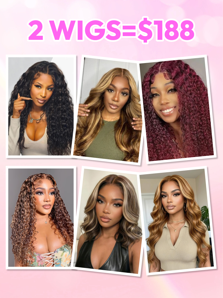A model displays the UNice 2 wig Start for 20"-22" Lace wig And 13x4 Pre-Everything Drawstring Brown, showing wigs for black women and highlight, 13x4, lace finish.