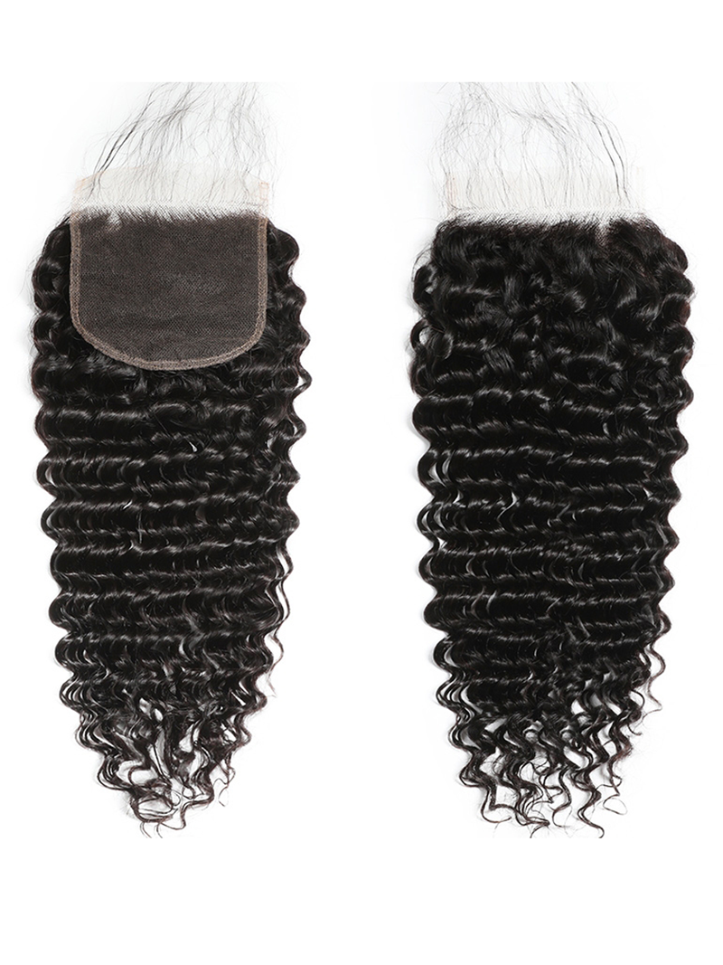 The Unice Invisible 5x5 HD Lace Closure Free Part Deep Wave Human Hair With Baby Hair product image shows brazilian deep wave closure closure closure closure closure.
