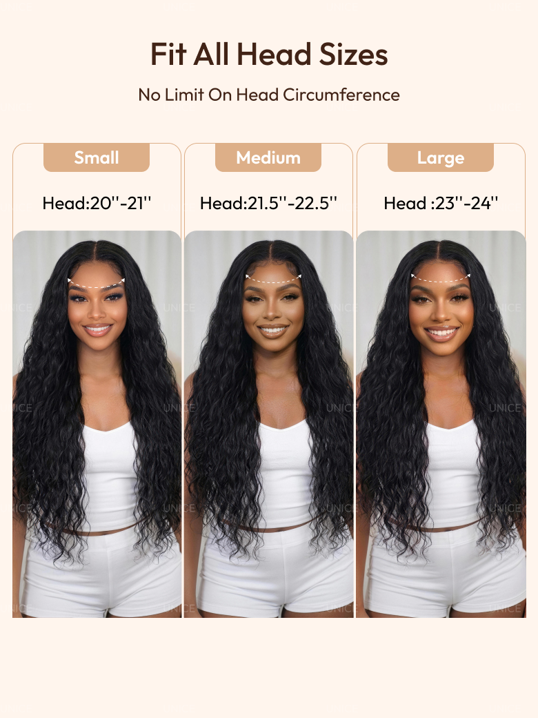 [ Ameera Same ] UNice 13x4 Bye Bye Slip™  Vacation-Ready 2-in-1 Straight to Water Wave  Glueless 100% Human Hair Wig