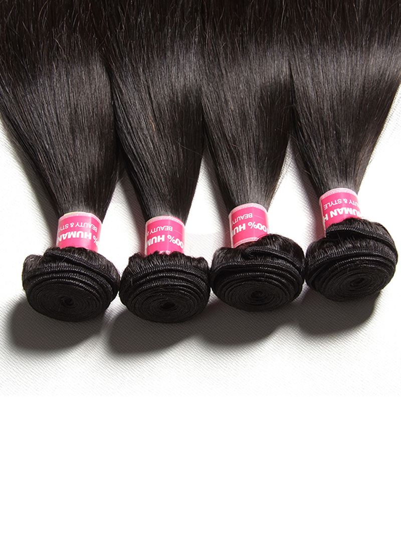 The UNice Hair Icenu Series 1 Piece Straight Human Virgin Hair image highlights UTY&ST, nH%00, HUMAN, VNH%0, three bundles of virgin hair and straight texture.