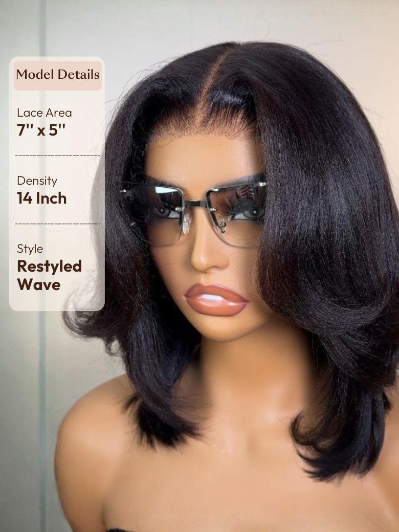 UNice 7x5 Bye Bye Knots™ & 13x4 Pre-Everything™ & 5x5 HD Lace Wig Glueless Lace Black Yaki Bob Bleached Knots Wig