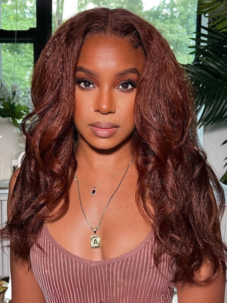 [20"=$99] 13x5 Lace Frontal T Part Lace Kinky Straight Wig Perfect Color For Deeper Skin-Tones