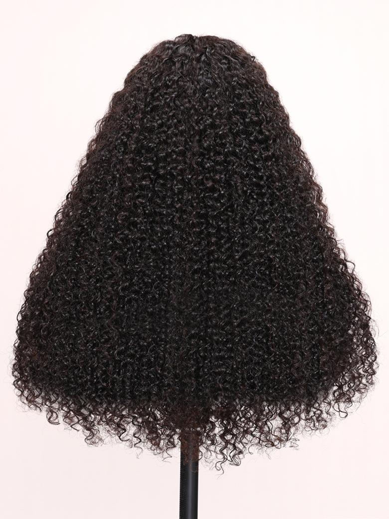 The UNice 200% Density 7x5 Bye Bye Knots Wig Glueless Lace Jerry Curly Wig With Bleached product image shows a wig with curly hair on a stand and jerry curl texture.