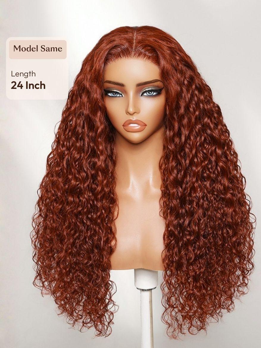 UNice Bye-Bye Knots Wig 7x5 Lace Reddish Brown And Natural Color Water Wave Wig