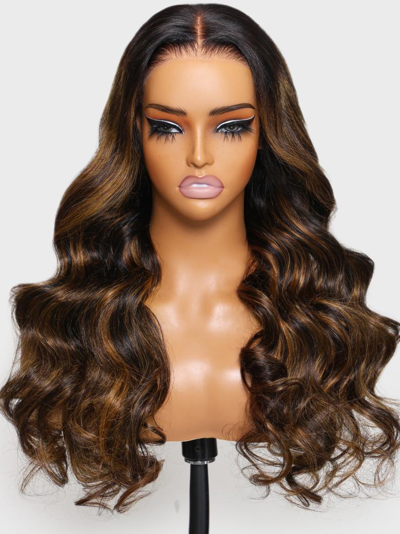 Bye Bye Knots Wig 7x5 Glueless Lace Balayage Highlight Body Wave Wig