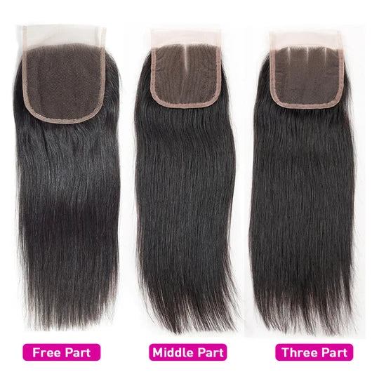 4x4 5x5 13x4 Transparent Lace Closure Straight Human Hair Closure Natural Black Hair Top Swiss Lace