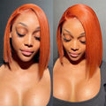Orange Ginger Color 13x4 HD Lace Front Wigs Short Bob Wig Pre Plucked Natural Baby Hair For Black Women
