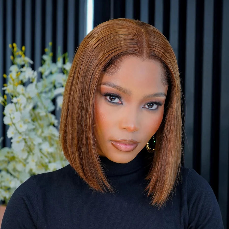 5x5 Ready To Go Brown Bob Wig Human Hair
