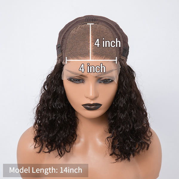 Worth | Vacation Vibes Water Wave 4x4 Closure Lace Glueless Short Wig 100% Human Hair