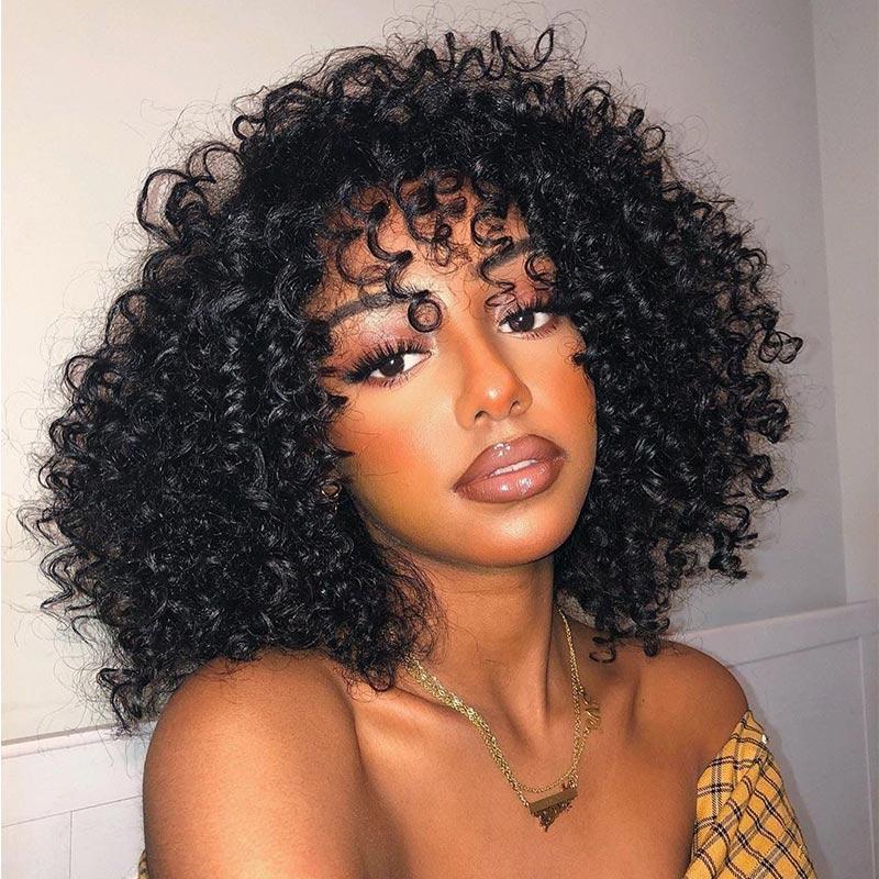 Ready To Go Glueless 4x4 Closure Lace Jerry Curly Wave Bob Wig 100% Human Hair 180% Density