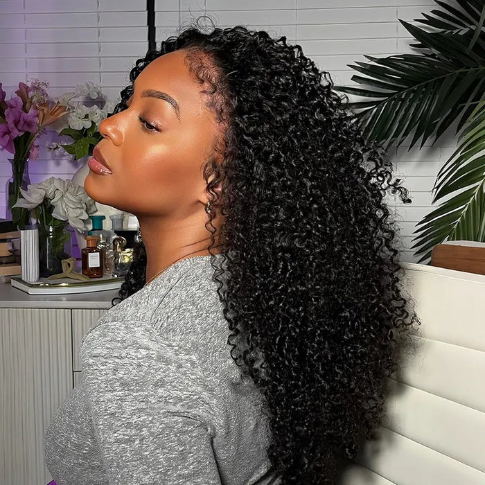 Jerry Curly Hair 5x5 Glueless Lace Closure Wig 100% Virgin Human Hair Wigs Pre Plucked Hairline Glueless Wig