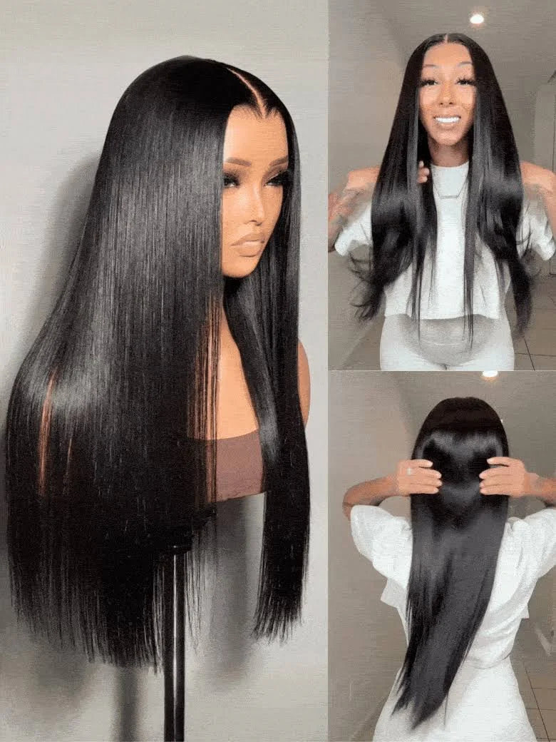 220% Density Glueless 4x4 Lace Straight Wig Virgin Human Hair