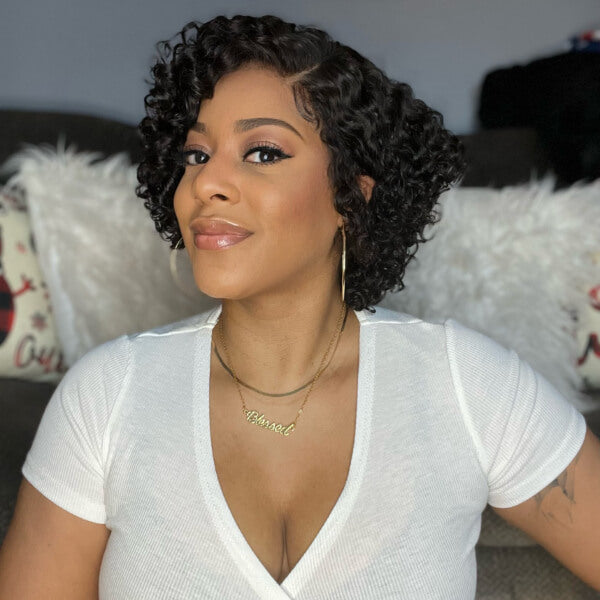 Worth I Luvmehair Deep Curly Wig Short Cut Undetectable Lace HD lace Wig Virgin Human Hair Wig