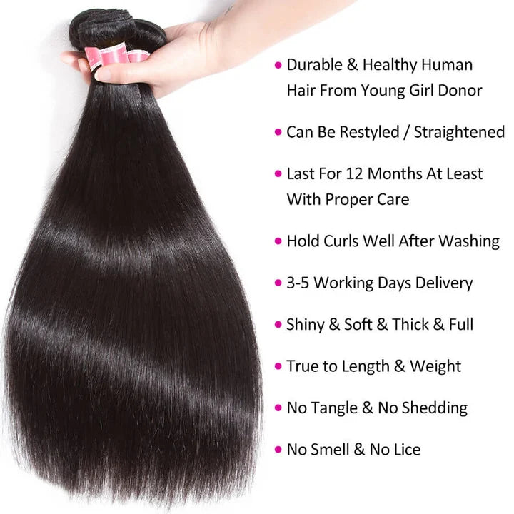 10A Brazilian Straight Hair 3 Bundles Deals Southkiss Hair 100% Virgin Human Hair Bundles 8-30 Inch