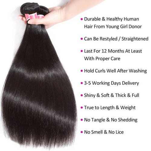 10A Brazilian Straight Hair 3 Bundles Deals Southkiss Hair 100% Virgin Human Hair Bundles 8-30 Inch