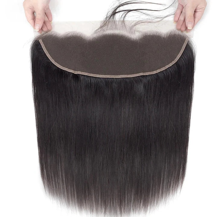 13x4 Lace Frontal Straight Hair Free Part 10A 100% Unprocessed Virgin Double Machin Weft