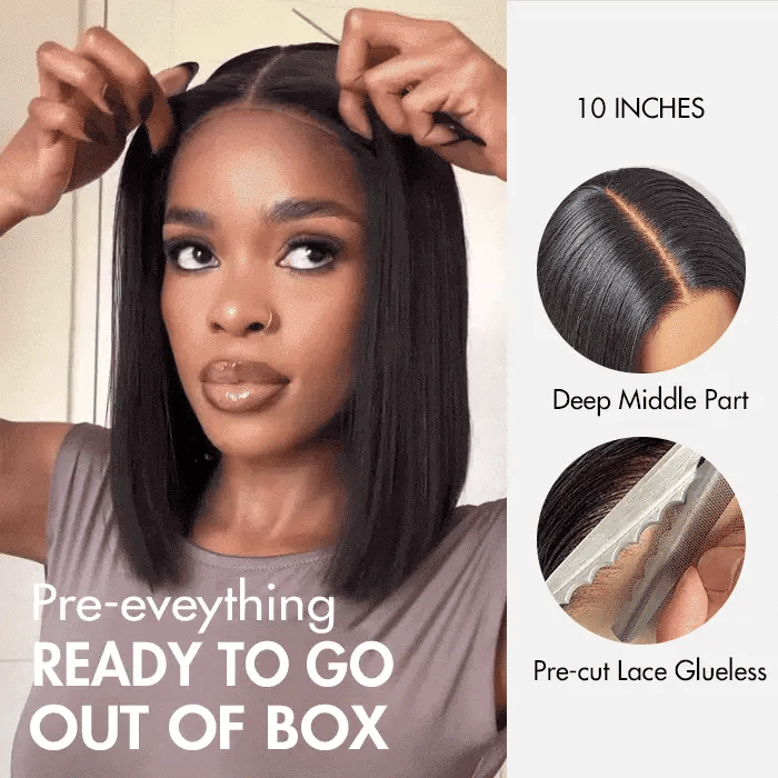 SDD Glueless Vietnam hair 2x6 Lace Closure Wig Silky Straight 100% Human Hair
