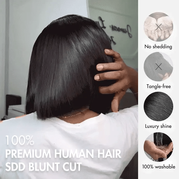 SDD Glueless Vietnam hair 2x6 Lace Closure Wig Silky Straight 100% Human Hair