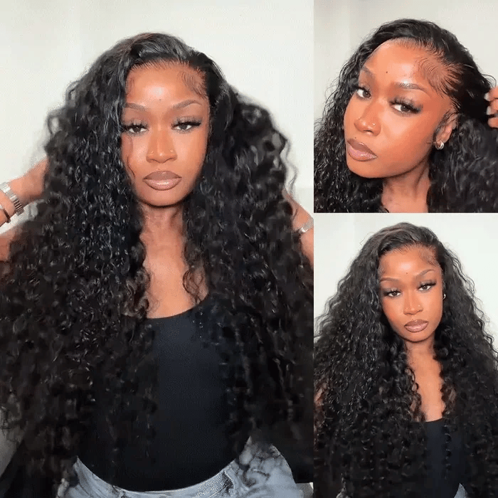 Curly 4x4 Skinlike Transparent Lace Wig Glueless Human Hair Wigs 180% Density