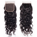 5x5 Water Wave Transparent Lace Closure Human Hair Closure Natural Black Hair Top Swiss Lace